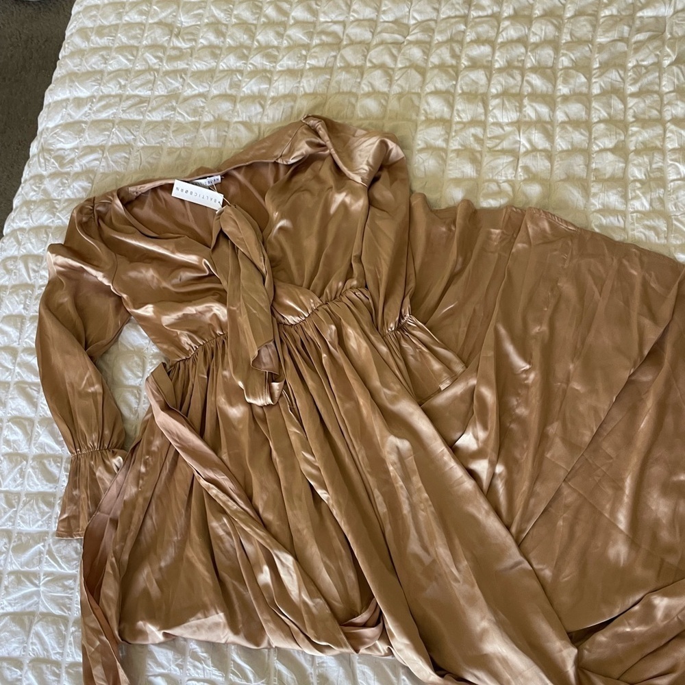 Baltic Born Holly Satin Dress in Champagne - Picture 4 of 9